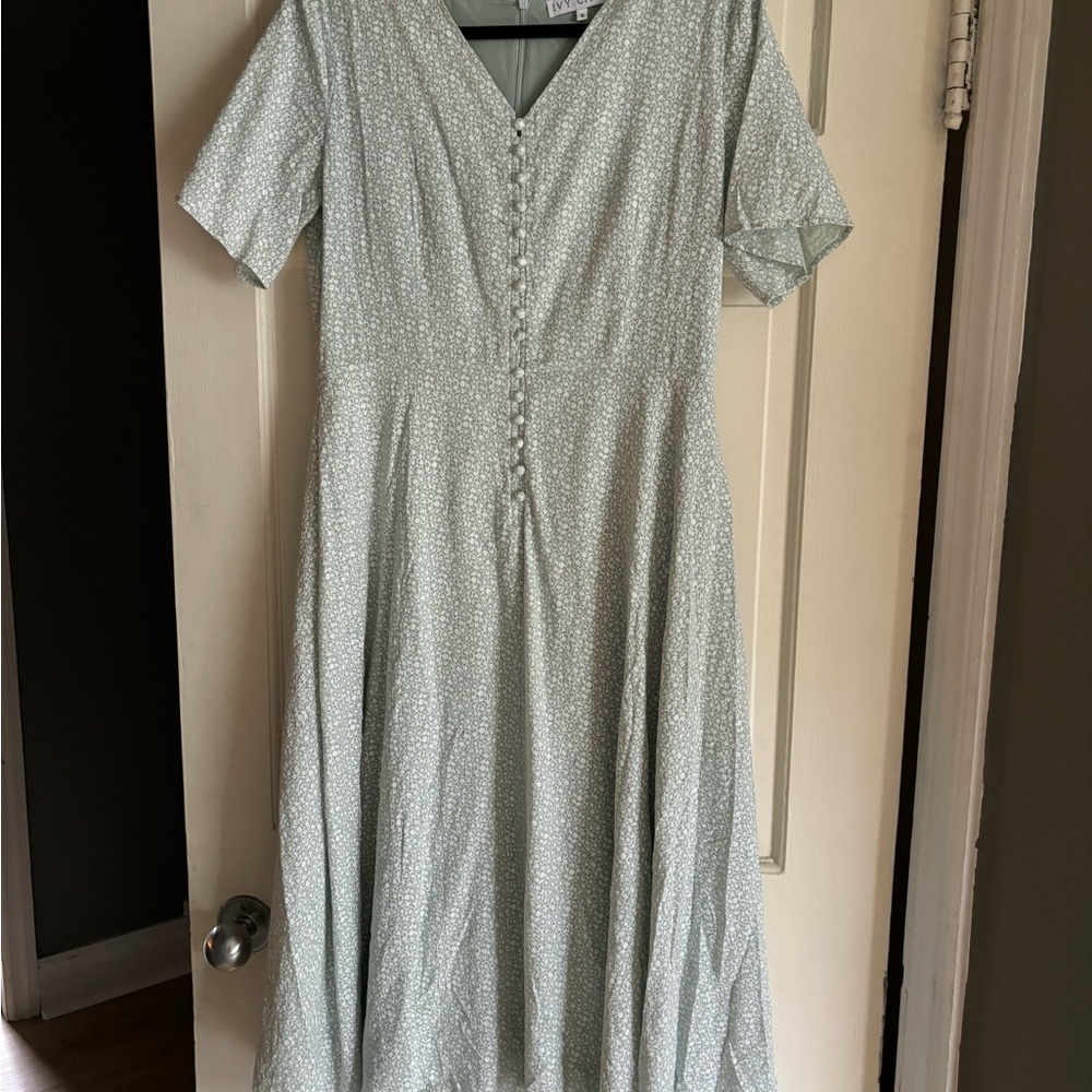 Ivy City Co Light Green Midi Dress